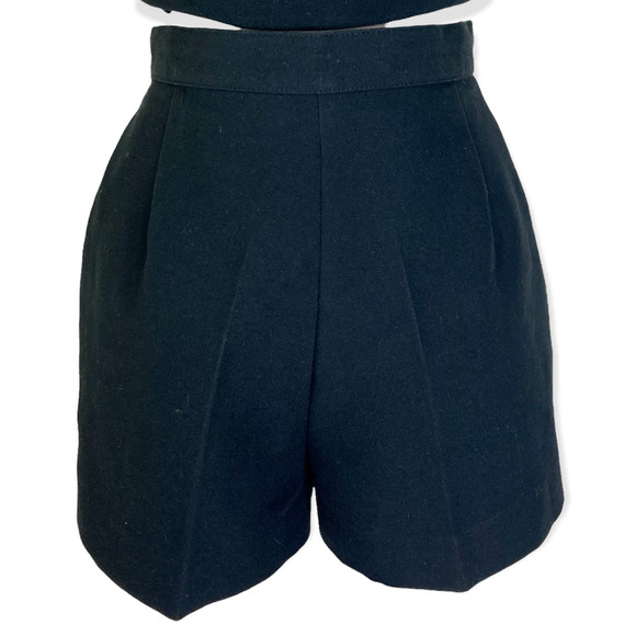 High rise black dress shorts back zip closure, women's size 8 but run very small - Picture 1 of 7
